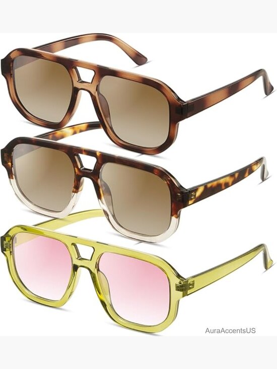 Trendy Polarized Square Aviator Sunglasses for Women Men UV Protection main image 5